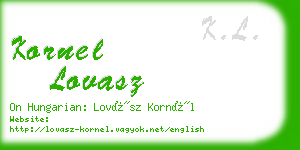 kornel lovasz business card